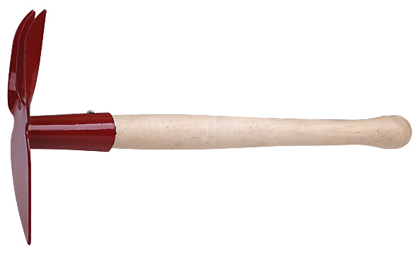 Мотыжка комбинированная с деревянной ручкой, 2 витых зуба, профиль лепесток Инструм-Агро 76813