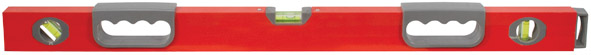 Уровень "Бизон", 3 глазка, красный корпус, магнитная полоса, ручки, шкала 400 мм FIT 18141