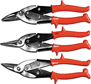 Ножницы по жести "Aviation" усиленные CrV Профи, пластиковые ручки, левые 250 мм FIT 41551