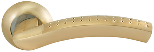 Ручка дверная, модель "Бруно-М", золото/хром Palladium 66407