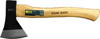 Топор кованая усиленная сталь, деревянная полированная ручка 600 гр. FIT 46136