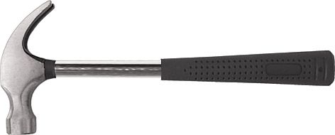 Молоток-гвоздодер, металлическая ручка, резиновая рукоятка 25 мм, 340 гр. KУРС 44612