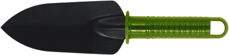 Совок посадочный узкий, зеленая пластиковая ручка 270 мм FIT 77051