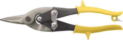 Ножницы по жести "Лайт", инструментальная сталь, пластиковые ручки, прямые 250 мм KУРС 41450