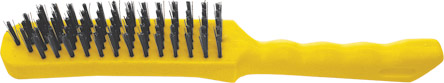 Корщетка стальная, желтая пластиковая ручка, 275 мм, 5-ти рядная FIT 38439
