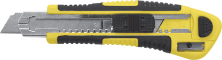 Нож технический 18 мм усиленный, кассета 3 лезвия, автозамена лезвия, Профи FIT 10265