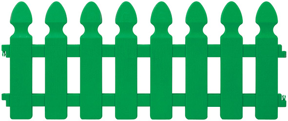 Забор декоративный пластиковый "Штакетник" 4 секции, 2м, зеленый FIT 77490