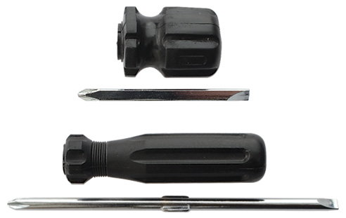 Отвертка с переставным жалом, CrV сталь, черная пластиковая ручка 6x70 мм PH2/SL6 KУРС 56208