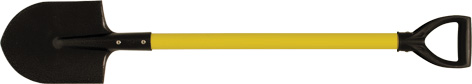 Лопата штыковая ЛКМ, с желтым металлизированным черенком и V-ручкой  185х235х1060 мм FIT 77214