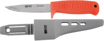 Нож строительный, нерж.сталь, пластиковая ручка, линейка на лезвии FIT 10622