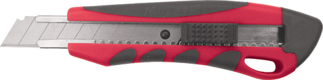 Нож технический, серия "Модерн" 18 мм усиленный, прорезиненный FIT 10176