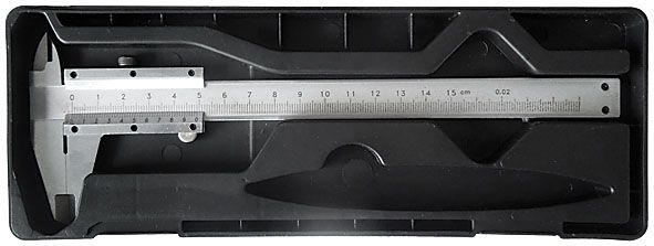 Штангенциркуль металлический нержавеющий 150 мм/ 0,02 мм ( пластиковый кейс ) FIT 19844