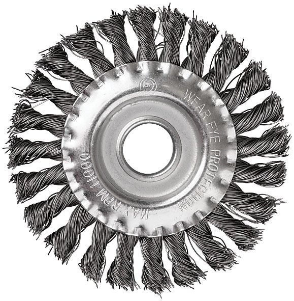 Корщетка дисковая прямая, посадочный диаметр 22,2 мм, стальная витая проволока 125 мм FIT 39030