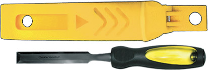 Стамеска Профи CrV лезвие, прорезиненная ручка, пластиковые ножны с абразивной вставкой, 6 мм FIT 43156