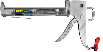 Пистолет для герметика 225 мм полукорпусной, усиленный хромированный, зубчатый шток FIT 14231