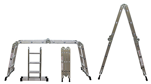 Лестница-трансформер алюминиевая, 4 секции х 4 ступени, вес 14,2 кг FIT 65450