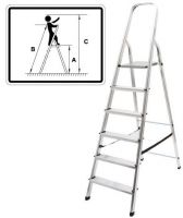 Лестница-стремянка алюминиевая, 6 ступеней, вес 4,6 кг FIT 65344