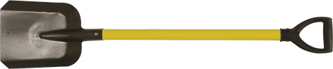 Лопата совковая с желтым металлизированным черенком и V-pучкой  220х270х1060 мм Инструм-Агро 77218