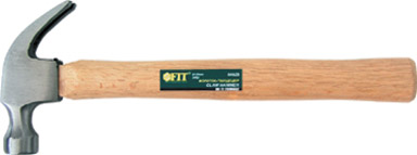 Молоток-гвоздодер, деревянная ручка 25 мм, 340 гр.  FIT 44625