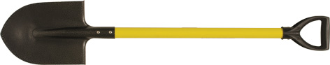 Лопата штыковая ЛУ, с желтым металлизированным черенком и V-ручкой  215х285х1130 мм Инструм-Агро 77215
