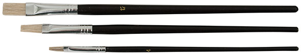 Кисти художественные, натуральная щетина, деревянная ручка, плоские, набор 3 шт. FIT 1525
