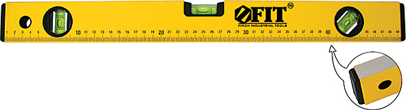 Уровень "Стайл", 3 глазка, желтый усиленный корпус, фрезер. рабочая грань, шкала, Профи  400 мм FIT 18204