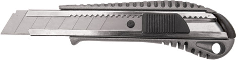 Нож технический, серия "Классик" 18 мм, усиленнный, метал. корпус, резиновая вставка FIT 10172