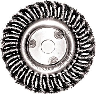 Корщетка-колесо, посадочный диаметр 22,2 мм, стальная витая проволока 200 мм FIT 39109