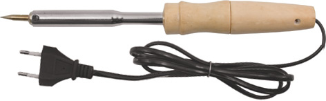 Паяльник 220 В, деревянная ручка, скошенное жало D=4,8 мм, 40 Вт FIT 60485