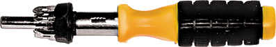Отвертка реверсивная, 6 CrV бит, желтая ручка с антискользящей накладкой FIT 56295
