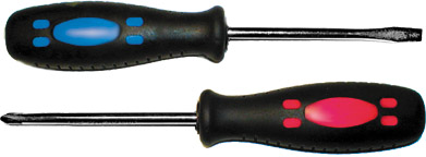 Отвертка "Стандарт", CrV сталь, прорезиненная черно-синяя ручка  8х200 мм SL FIT 54495