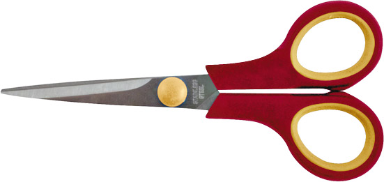 Ножницы бытовые нержавеющие, прорезиненные ручки, толщина лезвия 1,4 мм, 135 мм FIT 67328
