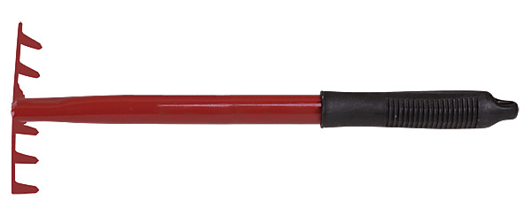 Грабли мини с ручкой цельнометаллическая, 6 зубьев Инструм-Агро 76850