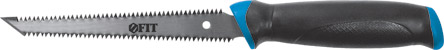 Ножовка для гипсокартона, каленый зуб, двухсторонняя, прорезиненная ручка 150 мм FIT 15378