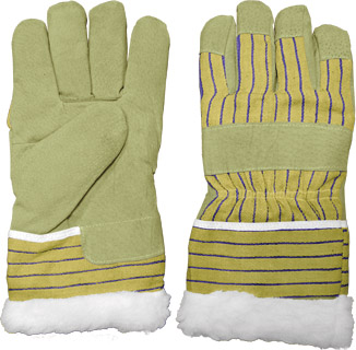 Перчатки рабочие кожаные (спилковые), с мехом FIT 12450